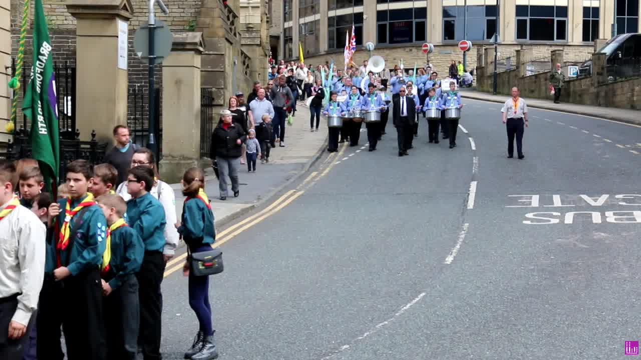 Wonderful day for a parade for St Georges day in Bradford City